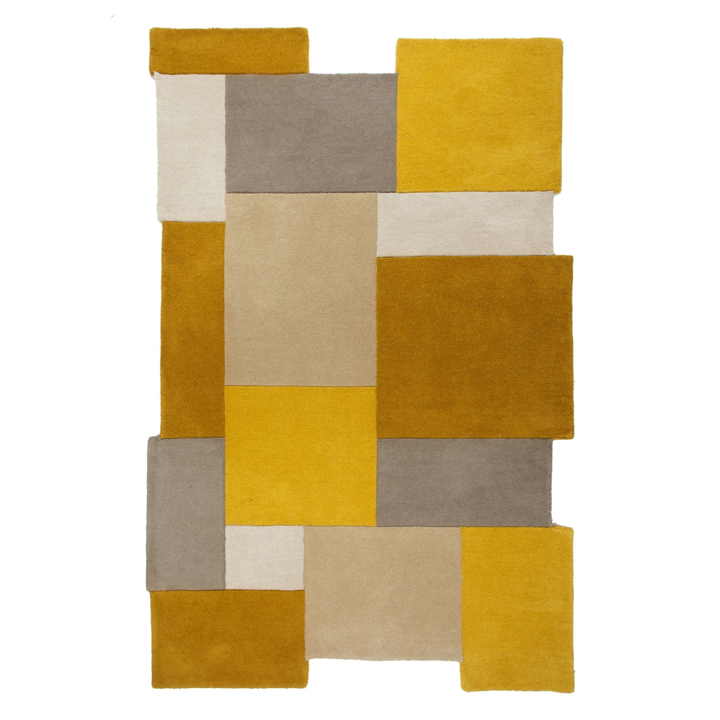 Abstract Collage Ochre-Natural Rug-Modern Flair Rugs – CarpetOnline